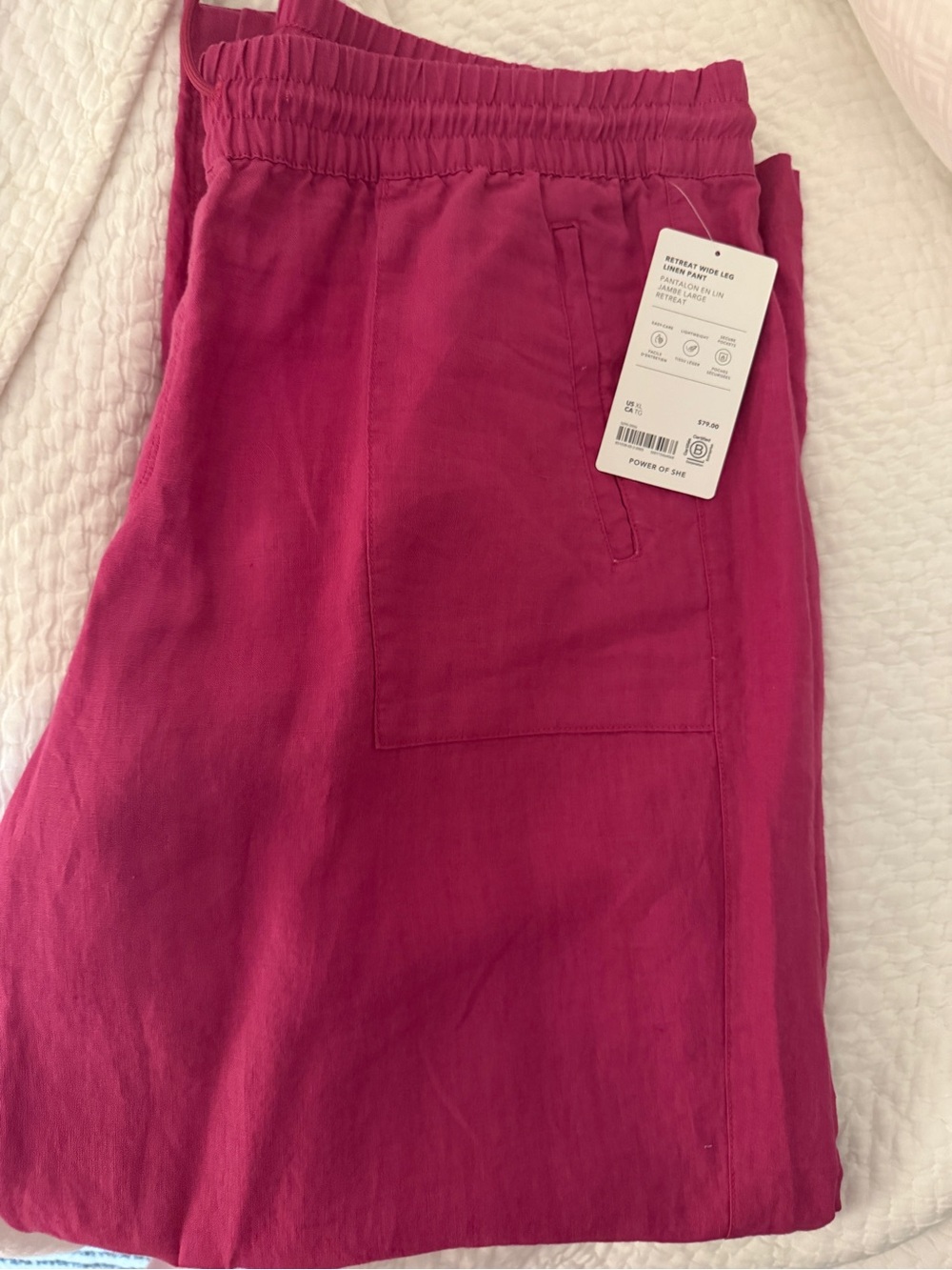 Athleta Wide Leg Retreat Linen pants NWT - Picture 2 of 5
